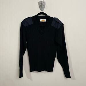 SAI S Mexico long sleeve shirt black shoulder buckles utility military ribbed